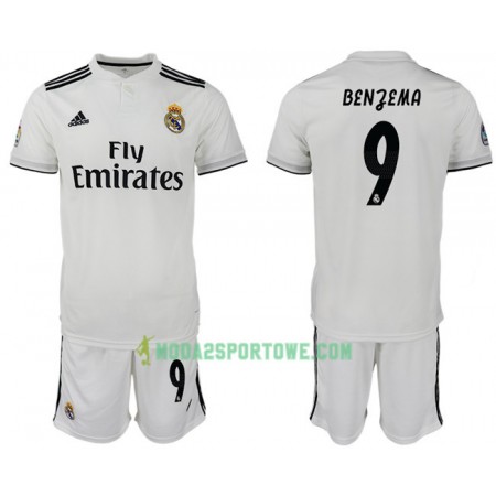 Koszulka Real Madryt BENZEMA 9 Dziecięcy Domowe Stroje Piłkarskie 2018/19 Krótki Rękaw